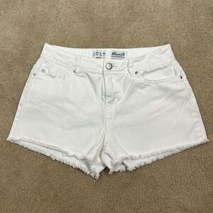 Denim Co. White Jean Shorts Raw Hem Summer 100% Cotton Women Size 0